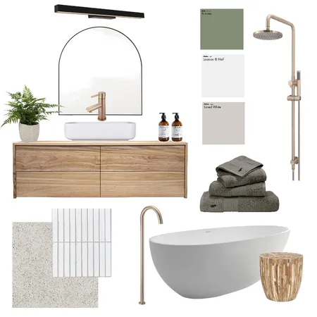 Neutral green bathroom Interior Design Mood Board by Airey Interiors on Style Sourcebook