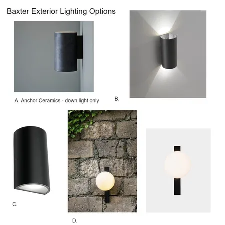 Baxter Exterior Lighting Interior Design Mood Board by hararidesigns on Style Sourcebook