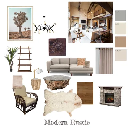 Modern Rustic Living Room Interior Design Mood Board by Navi on Style Sourcebook