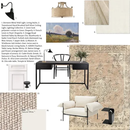 Home Office Interior Design Mood Board by Aime Van Dyck Interiors on Style Sourcebook