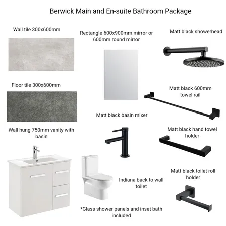 Berwick ensuite and main Interior Design Mood Board by Hilite Bathrooms on Style Sourcebook