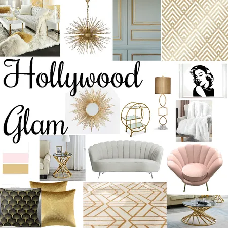 Hollywood Glam Interior Design Mood Board by Emily Clark on Style Sourcebook