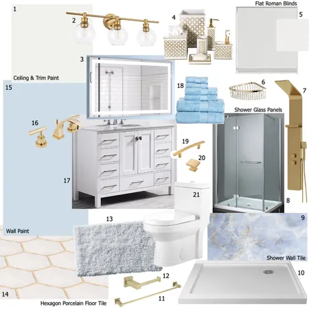 Ensuite Sample Board Interior Design Mood Board by stylized on Style Sourcebook