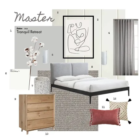 Master Bedroom Interior Design Mood Board by Bay House Projects on Style Sourcebook