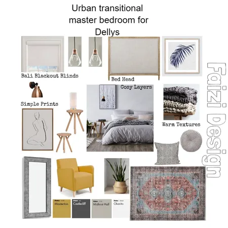 Master Bedroom Interior Design Mood Board by Faizi Design on Style Sourcebook