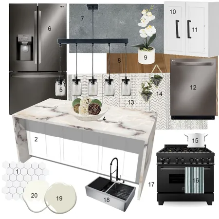 Monochromatic Kitchen Interior Design Mood Board by CarlenaLandon on Style Sourcebook