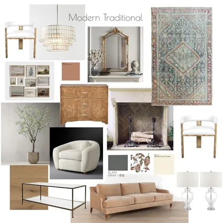 Modern Traditional Living Room Interior Design Mood Board by ancbrown on Style Sourcebook