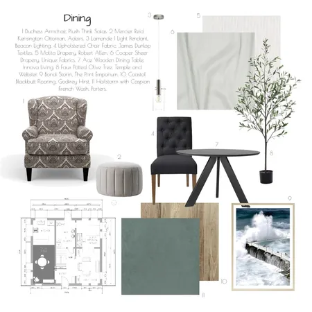 Module 9_Dining Room Interior Design Mood Board by CTdigital on Style Sourcebook