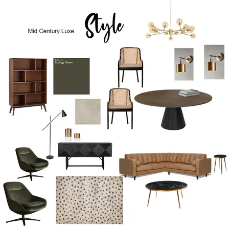 Mid Century Luxe Interior Design Mood Board by Lisa Harper Designs on Style Sourcebook