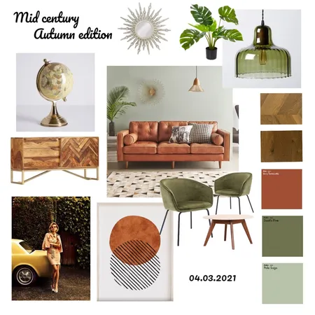 Mid century autumn edition. Interior Design Mood Board by Keshiaadele on Style Sourcebook