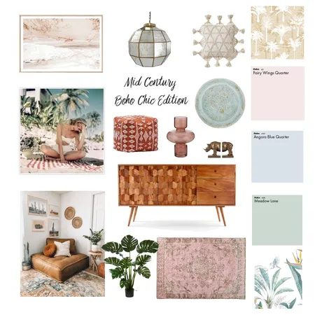 Mid century boho Chic edition Interior Design Mood Board by Keshiaadele on Style Sourcebook