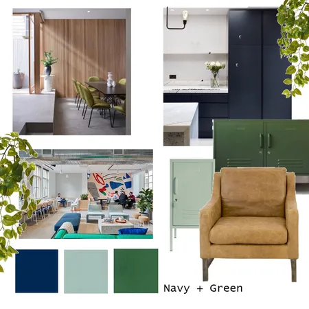 Navy + Green Interior Design Mood Board by poppie@oharchitecture.com.au on Style Sourcebook