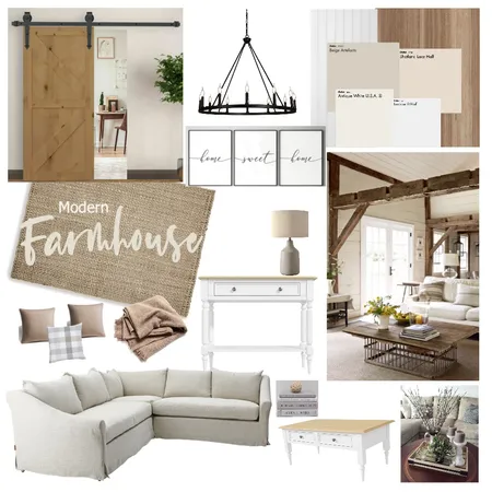 Farmhouse living room Interior Design Mood Board by ashhnicc on Style Sourcebook