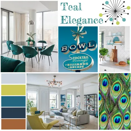 Teal Elegance Interior Design Mood Board by ValerieHormes on Style Sourcebook