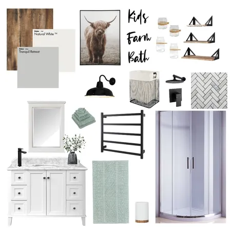 Kids Farmhouse Bath Interior Design Mood Board by CBMole on Style Sourcebook
