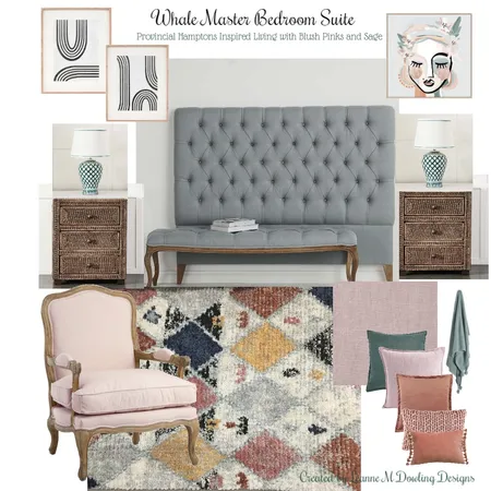 Provincial Hamptons Master Suite - with Blush Pinks and Sage Interior Design Mood Board by leannedowling on Style Sourcebook