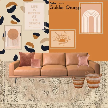 Golden Orange Living Room Interior Design Mood Board by A on Style Sourcebook