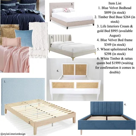 Madison Bedroom Item List Interior Design Mood Board by Styled Interior Design on Style Sourcebook