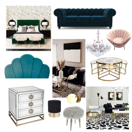 Hollywood Glam Interior Design Mood Board by baxterkel on Style Sourcebook