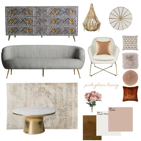 Pink glam living Interior Design Mood Board by BortnakIvana on Style Sourcebook