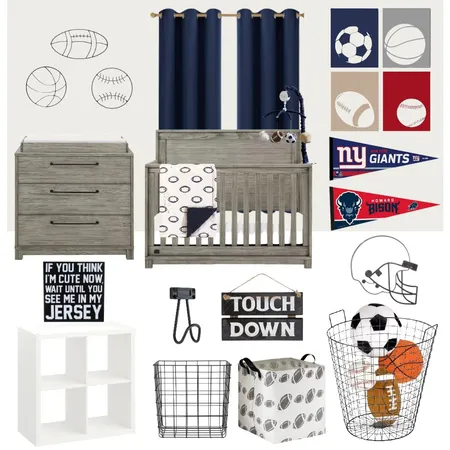 CJ's Sports Theme Nursery (1) Interior Design Mood Board by Chellz23 on Style Sourcebook