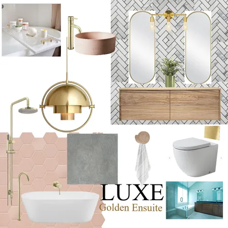 Luxe Golden ensuite Interior Design Mood Board by Shea_Homes on Style Sourcebook