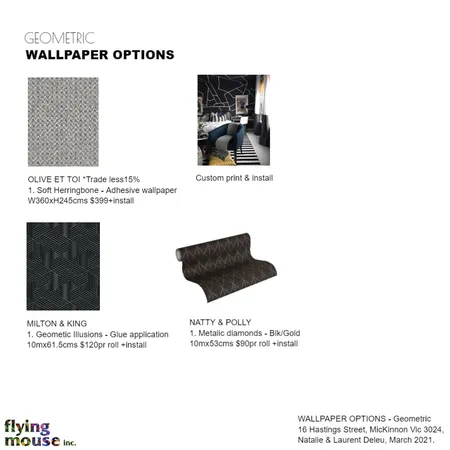 Deleu- Geometric Wallpaper options Interior Design Mood Board by Flyingmouse inc on Style Sourcebook