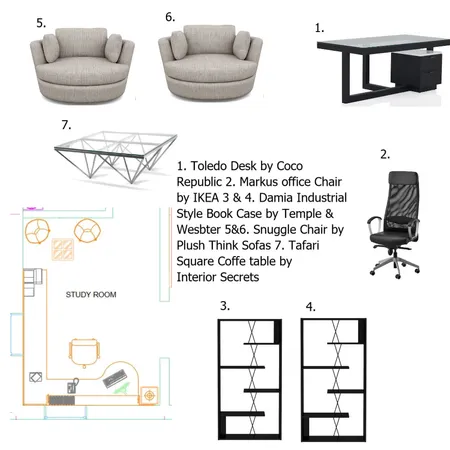 Study Room Interior Design Mood Board by shahsyedsohail on Style Sourcebook