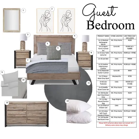 Rachelle Guest Bedroom Interior Design Mood Board by Nichole on Style Sourcebook