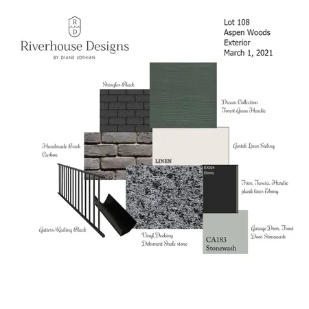 Lot 108 Exterior Interior Design Mood Board by Riverhouse Designs on Style Sourcebook