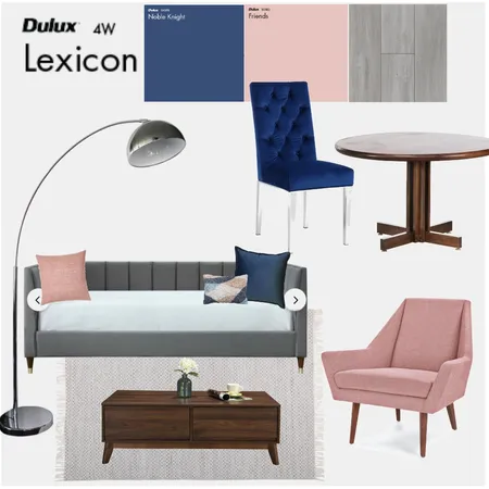 Living Dining/Blush & Blue Interior Design Mood Board by rbushman on Style Sourcebook