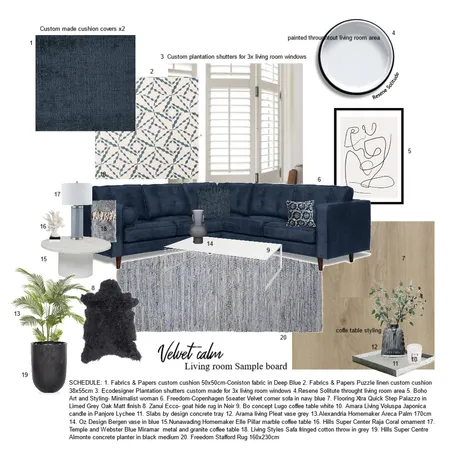 Velvet calm Living room Interior Design Mood Board by Renee Interiors on Style Sourcebook