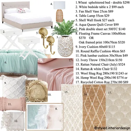 Madison Bedroom Item List Interior Design Mood Board by Styled Interior Design on Style Sourcebook