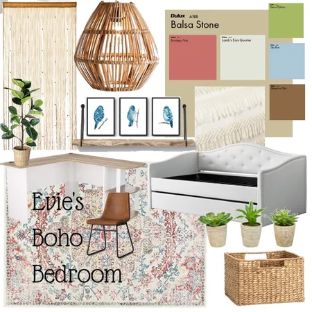 Evie's Boho Bedroom 4 Interior Design Mood Board by TMDdesigner on Style Sourcebook