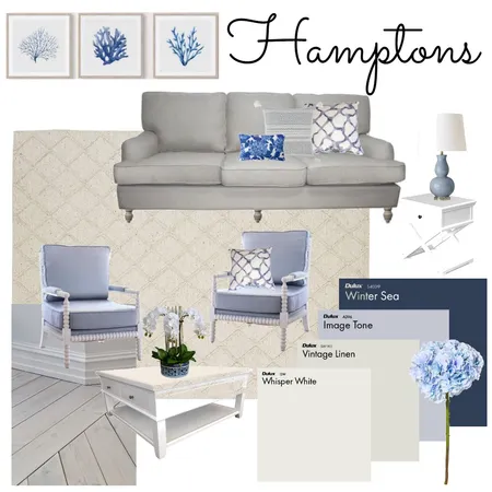 Hamptons Lounge Room Interior Design Mood Board by intdesignanddecorate on Style Sourcebook