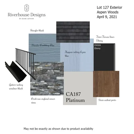 Lot 127 Aspen Woods Exterior Interior Design Mood Board by Riverhouse Designs on Style Sourcebook