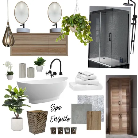 Dark Spa Ensuite Interior Design Mood Board by klegrez on Style Sourcebook