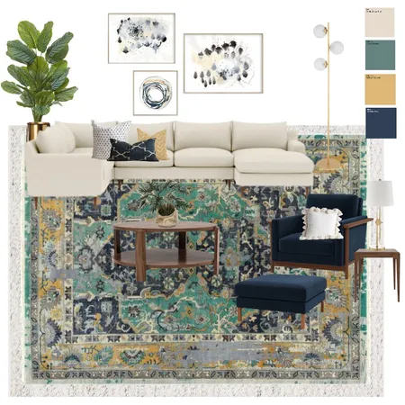 Green/Navy Pop of Gold IDv1 Interior Design Mood Board by kristitokar on Style Sourcebook