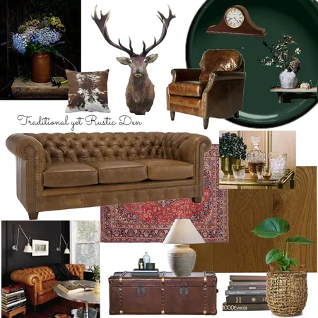 Traditional Rustic Den 2 Interior Design Mood Board by juleslove on Style Sourcebook