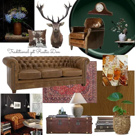 Traditional Rustic Den 3 Interior Design Mood Board by juleslove on Style Sourcebook