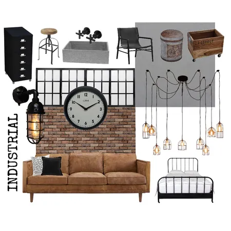 Industrial Interior Design Mood Board by WinterID on Style Sourcebook