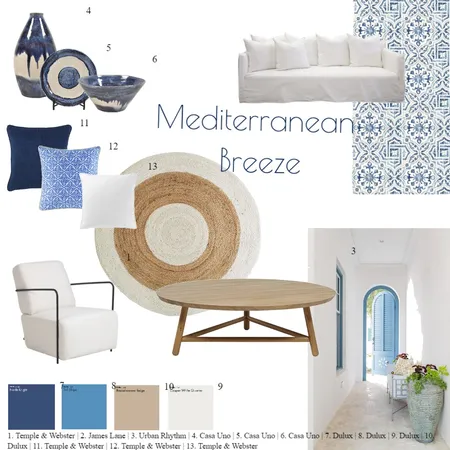 mediterranean breeze Interior Design Mood Board by Melinda Paynter on Style Sourcebook