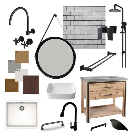 modern farmhouse bathroom Interior Design Mood Board by PiaTrubuilt on Style Sourcebook