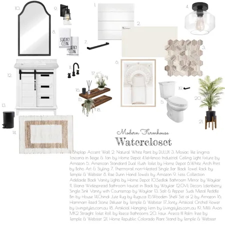 WATERCLOSET SAMPLE BOARD Interior Design Mood Board by moniquezander on Style Sourcebook