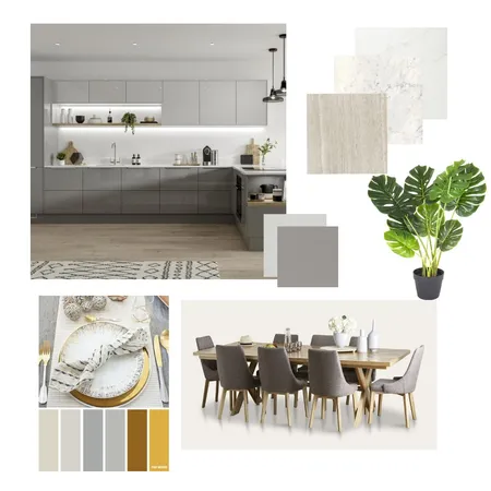 kitchen grey & gold Interior Design Mood Board by AMIRA DALLI on Style Sourcebook