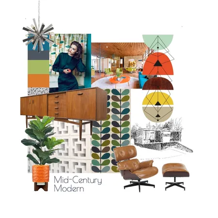 Mid Century Mood Board 2 Interior Design Mood Board by WinterID on Style Sourcebook