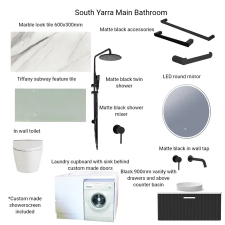 South Yarra Bathroom Interior Design Mood Board by Hilite Bathrooms on Style Sourcebook