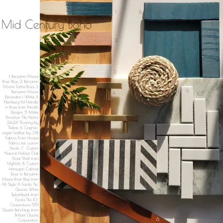 Mid Century Boho Kitchen Material Board Interior Design Mood Board by cped011 on Style Sourcebook