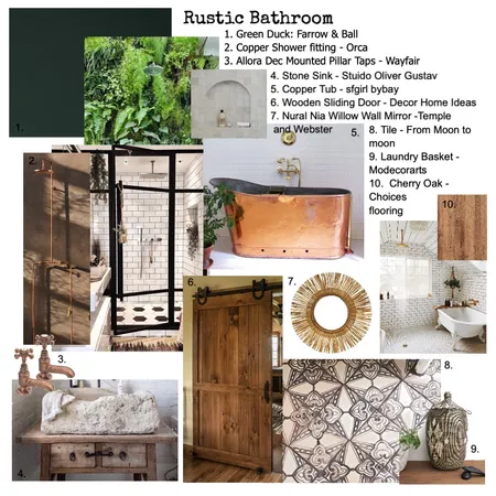 Bathroom Mood. Rustic. Interior Design Mood Board by Sophajack on Style Sourcebook