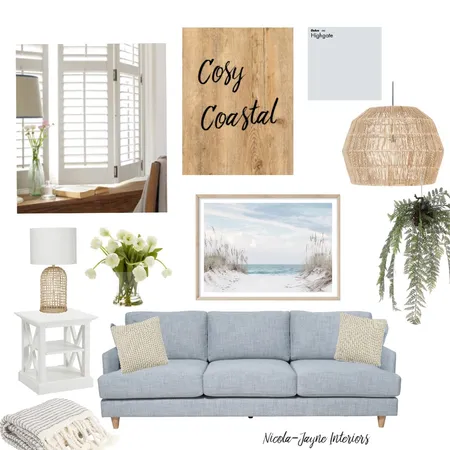 Cosy Coastal Living room Interior Design Mood Board by nicola harvey on Style Sourcebook